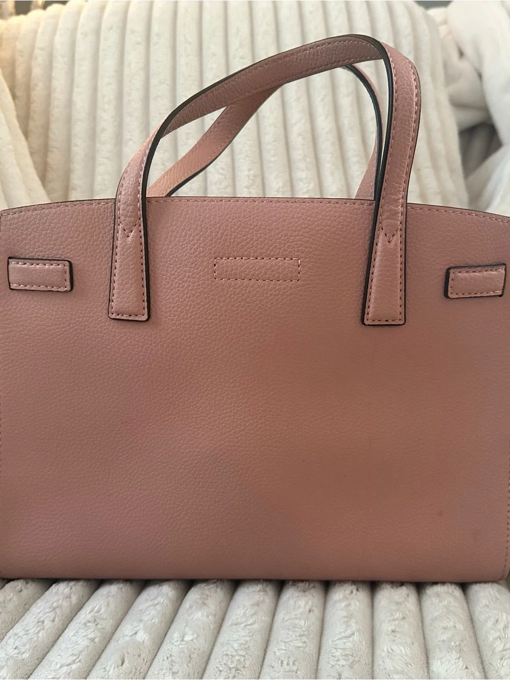 Tory Burch Dusty Rose Leather Satchel with Mustard Tag